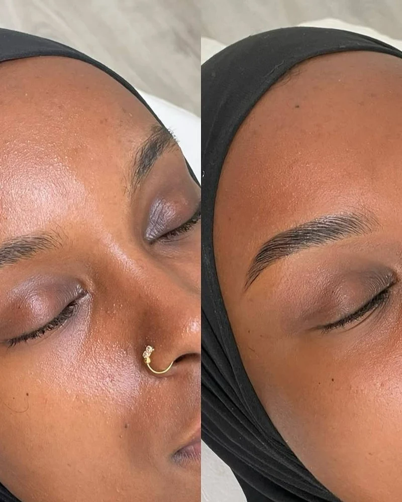 Brow Lamination Before and After - Shaping