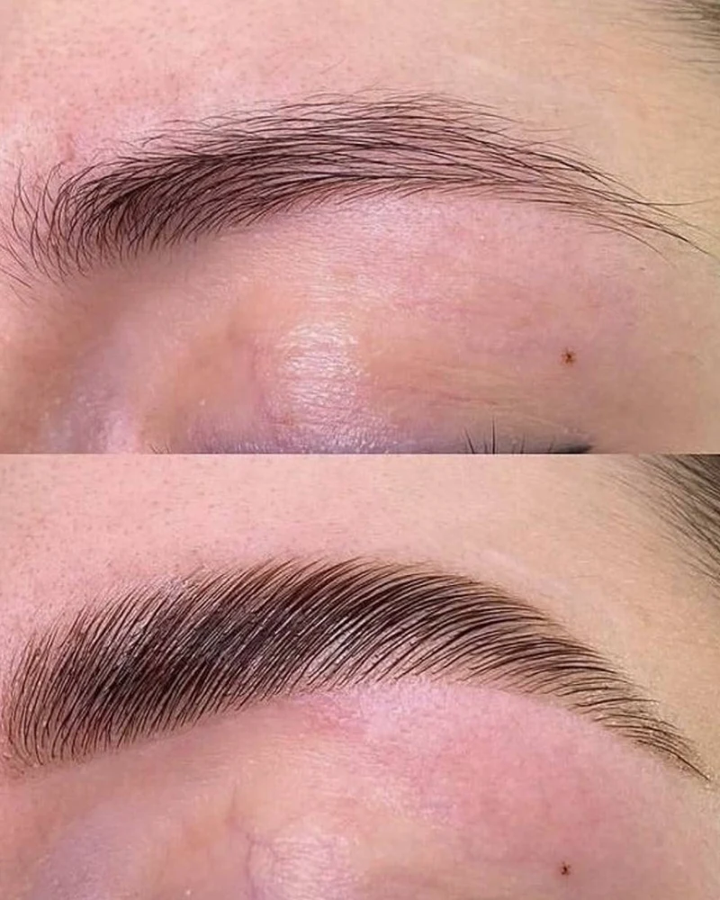 Brow Lamination Before and After - Closed Eye
