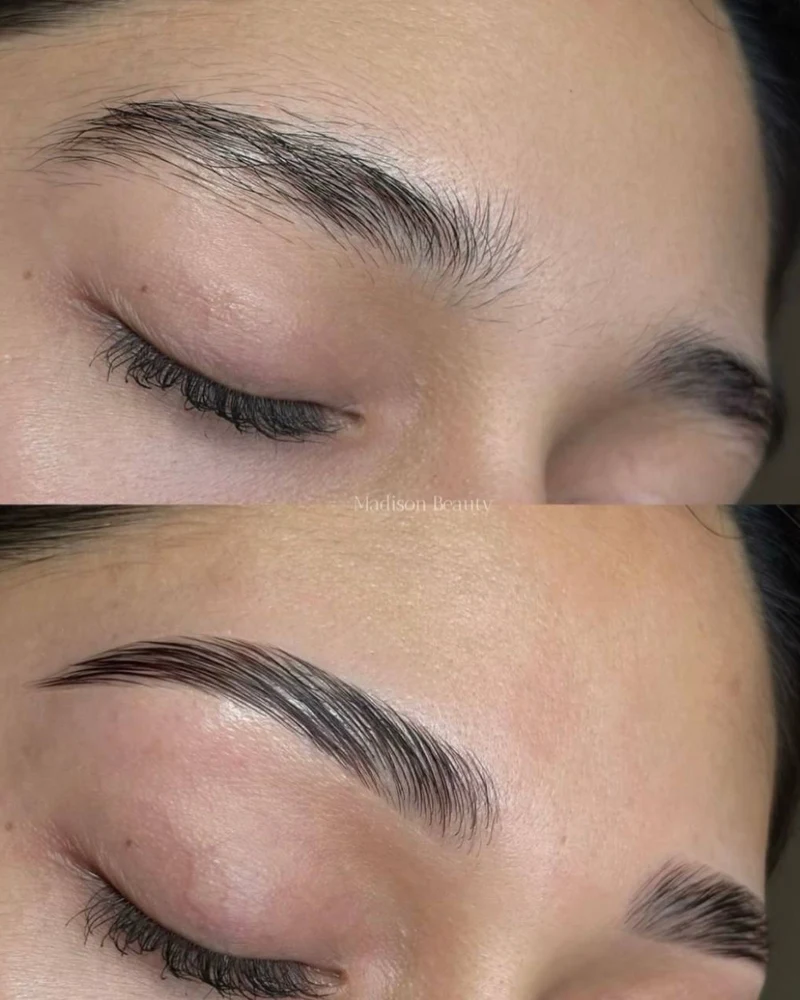Brow Lamination Before and After - Laminated Tinted