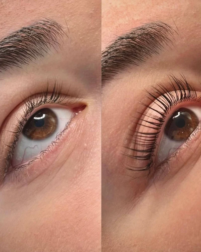 Lash Lift Before and After - Left Eye