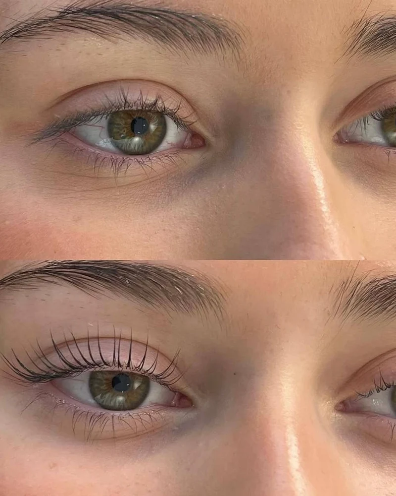 Lash Lift Before and After - Both Eyes